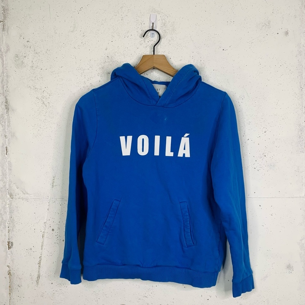 Just female Voila Blue Spell Out Hooded Sweatshirt Size XS